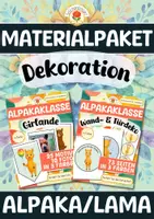 Vorschau - Mal- und Bastelvorlagen - Materialpaket - Dekoration für die Alpakaklasse / Lamaklasse - Deckblatt
