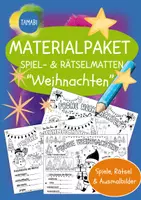 Vorschau - Spiele - Materialpaket - Ausmalbilder Weihnachten - Spiel- & Rätselmatten "Weihnachten" | Aufgaben für Schnelle | Ich bin fertig Aufgaben | Lückenfüller - Deckblatt