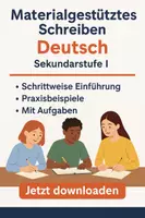 Vorschau - Stundenentwürfe - Sparpaket Materialgestütztes Schreiben – Deutsch Sek I | Arbeitsheft, Stationenlernen & Stundenentwurf - Deckblatt