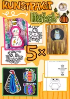 Vorschau - Stundenentwürfe - Herbst & Halloween Kunst-Bundle, 5 fertige Kunstideen für den Kunstunterricht im Herbst - Deckblatt