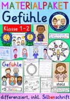 Vorschau - Unterrichtsreihen - GEFÜHLE Klasse 1 und 2 Grundschule MATERIALPAKET - Deckblatt
