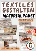 Vorschau - Poster - Materialpaket: Textiles Gestalten (Wollproduktion, Arbeitstechniken) - Deckblatt
