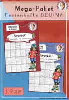 Vorschau - Arbeitsblätter - Ferienheft Deutsch & Mathe Paket | Fit in Klasse 3 – Wiederholung & Übungen - Deckblatt
