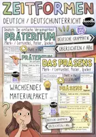 Vorschau - Arbeitsblätter - Deutsche Zeitformen - wachsendes Materialpaket - Deckblatt