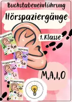Vorschau - Spiele - Buchstabeneinführung M, A, I, O - Buchstabe M, A, I, O - Hörspaziergänge M, A, I, O - Deckblatt