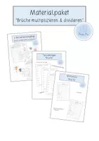 Vorschau - Arbeitsblätter - WACHSENDES Materialpaket "Brüche multiplizieren & dividieren" (Tandembögen, Rechenspaziergänge, Wörterliste) - Deckblatt