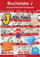Vorschau - Unterrichtsreihen - Materialpaket - Buchstabe J XXL Paket Wortschatzpaket - DaZ/DaF, Deutsch, Sachunterricht (Grundschule) - Deckblatt