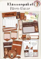 Vorschau - Mal- und Bastelvorlagen - Bärenklasse Materialpaket | Klassentier Bär & Classroom Management - Deckblatt
