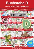 Vorschau - Unterrichtsreihen - Materialpaket - Buchstabe D XXL Paket Wortschatzpaket - DaZ/DaF, Deutsch, Sachunterricht (Grundschule) - Deckblatt
