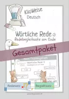 Vorschau - Arbeitsblätter - Materialpaket "Wörtliche Rede 2 - Begleitsatz am Ende" - Deckblatt