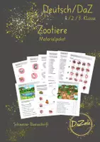 Vorschau - Stundenentwürfe - Materialpaket Zootiere DaZ- und Deutschunterricht - Deckblatt