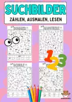 Vorschau - Mal- und Bastelvorlagen - Suchbilder - Zählen, Ausmalen, Lesen (Ab Klasse 1/DaZ) (Materialpaket) - Deckblatt