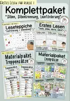 Vorschau - Arbeitsblätter - Komplettpaket "Erstes Lesen" - Silben, Silbentrennung, Leseförderung - Deckblatt