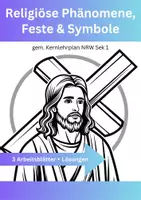 Vorschau - Arbeitsblätter - Bundle Religion in Alltag und Kultur ✨ Religiöse Phänomene, Feste & Symbole - von Ramadan bis Weihnachten - Deckblatt