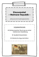 Vorschau - Test - Klausurpaket Weimarer Republik (4er-Set) : Scheitern der Republik, politische Mentalität, Rede Otto Wels (Quelleninterpretation, Erörterung, Historische Argumentation) - Deckblatt