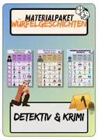 Vorschau - Arbeitsblätter - Materialpaket 3x Würfelgeschichten - Detektiv & Krimi + Vorlage und Wortspeicher - Deckblatt