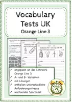Vorschau - Test - Vocabulary Tests für Themen der 7. Klasse (Orange Line) - Deckblatt
