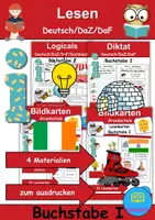 Vorschau - Arbeitsblätter - Materialpaket - Lesen Buchstabe I - DaZ/DaF, Deutsch, Sachunterricht - Deckblatt