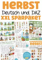Vorschau - Mal- und Bastelvorlagen - Herbst Materialpaket 1. Klasse und 2. Klasse Deutsch und Deutsch als Zweitsprache - Deckblatt