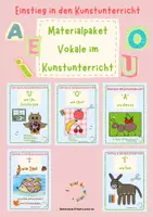 Vorschau - Mal- und Bastelvorlagen - Materialpaket: Vokale im Kunstunterricht - Deckblatt