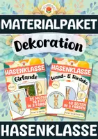 Vorschau - Mal- und Bastelvorlagen - Materialpaket - Dekoration für die Hasenklasse - Deckblatt
