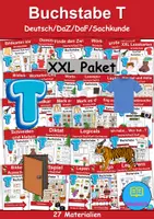 Vorschau - Unterrichtsreihen - Materialpaket - Buchstabe T XXL Paket Wortschatzpaket - DaZ/DaF, Deutsch, Sachunterricht (Grundschule) - Deckblatt