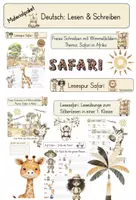Vorschau - Arbeitsblätter - Materialpaket: Lesen und Schreiben Thema Safari - Deckblatt