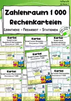 Vorschau - Spiele - Materialpaket "Zahlenraum 1000 – Rechen-Karteien" - Deckblatt