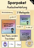 Vorschau - Spiele - Verlängern / Auslautverhärtung: 3 Merkspiele - Deckblatt