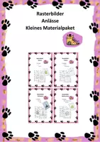 Vorschau - Mal- und Bastelvorlagen - Kleines Materialpaket Rasterbilder Anlässe - Deckblatt