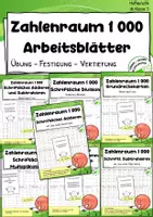 Vorschau - Stationenlernen - Materialpaket Zahlenraum 1000 – Arbeitsblätter zu den Grundrechenarten - Deckblatt