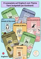 Vorschau - Spiele - Materialpaket - Lesespiele Englisch Tiere Kontinente - Deckblatt