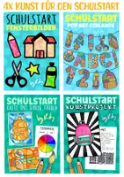 Vorschau - Arbeitsblätter - 4x Kunst für den Schulstart - Kunststunden Materialpaket - Deckblatt