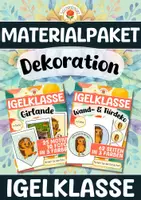 Vorschau - Mal- und Bastelvorlagen - Materialpaket - Dekoration für die Igelklasse - Deckblatt