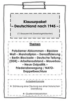 Vorschau - Arbeitsblätter - Klausurpaket Deutschland nach 1945 (11er-Set): Deutsche Teilung, Mauerbau, Ostpolitik & DDR/BRD - Deckblatt