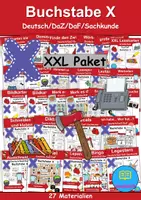 Vorschau - Unterrichtsreihen - Materialpaket - Buchstabe X XXL Paket Wortschatzpaket - DaZ/DaF, Deutsch, Sachunterricht (Grundschule) - Deckblatt