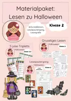 Vorschau - Spiele - Materialpaket: Lesen zu Halloween, Klasse 2 - Deckblatt