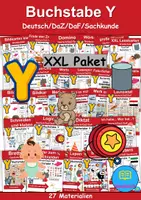 Vorschau - Unterrichtsreihen - Materialpaket - Buchstabe Y XXL Paket Wortschatzpaket - DaZ/DaF, Deutsch, Sachunterricht (Grundschule) - Deckblatt