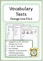 Vorschau - Test - Vocabulary Tests für Themen der 9. und 10. Klasse (Orange Line) - Deckblatt