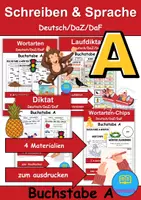 Vorschau - Arbeitsblätter - Materialpaket Schreiben und Sprache Thema Buchstabe A - DaZ/DaF, Deutsch - Deckblatt