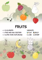 Vorschau - selbst erstellte Cliparts/Grafiken - Obst (BUNDLE) - ClipArt Paket - Deckblatt