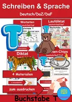 Vorschau - Arbeitsblätter - Materialpaket - Schreiben und Sprache Thema Buchstabe T - DaZ/DaF, Deutsch - Deckblatt