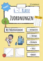 Vorschau - Unterrichtsreihen - ZUORDNUNGEN (proportional und antiproportional) - Deckblatt
