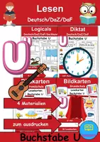 Vorschau - Arbeitsblätter - Materialpaket - Lesen Buchstabe U - DaZ/DaF, Deutsch, Sachunterricht - Deckblatt