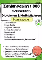 Vorschau - Spiele - Materialpaket: Schriftliche Division & Multiplikation im Zahlenraum 1000 | Klasse 3 - Deckblatt