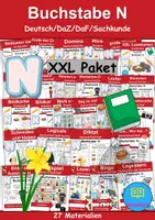 Vorschau - Unterrichtsreihen - Materialpaket - Buchstabe N XXL Paket Wortschatzpaket - DaZ/DaF, Deutsch, Sachunterricht (Grundschule) - Deckblatt