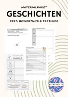 Vorschau - Arbeitsblätter - Materialpaket: Geschichten schreiben – Test, Bewertungsraster & Textlupe - Deckblatt