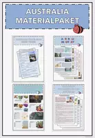 Vorschau - Spiele - Materialpaket Australia (Mixed Tenses Travel Blog, Stationenarbeit, Talkshow, Conversation Cards, Quiz) - Deckblatt