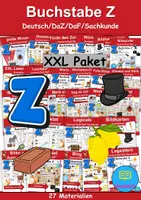 Vorschau - Unterrichtsreihen - Materialpaket - Buchstabe Z XXL Paket Wortschatzpaket - DaZ/DaF, Deutsch, Sachunterricht (Grundschule) - Deckblatt