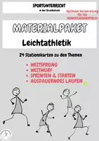 Vorschau - Stationenlernen - MATERIALPAKET - Leichtathletik / Bundesjugenspiele (WEITSPRUNG - WEITWURF - SPRINTEN & STARTEN - AUSDAUERNDES LAUFEN) - Deckblatt